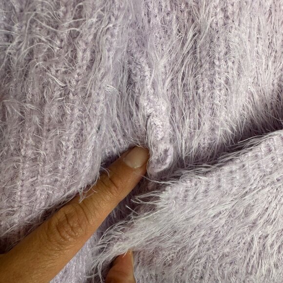 ASTR The Label Balletcore Fuzzy Knit Wrap‎ Crop Sweater Lilac Women's Small - Picture 10 of 11